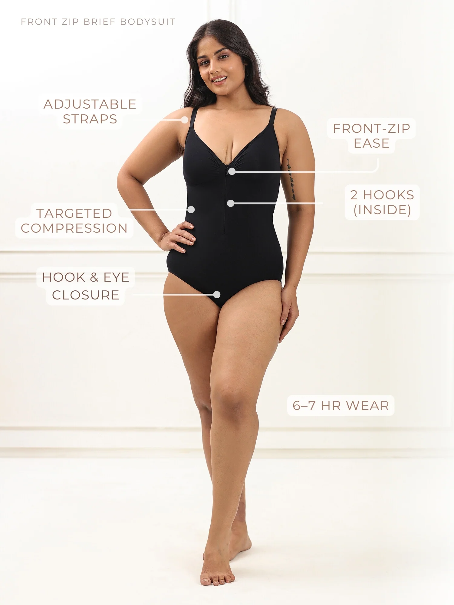 Front Zip Brief Bodysuit - Image 5
