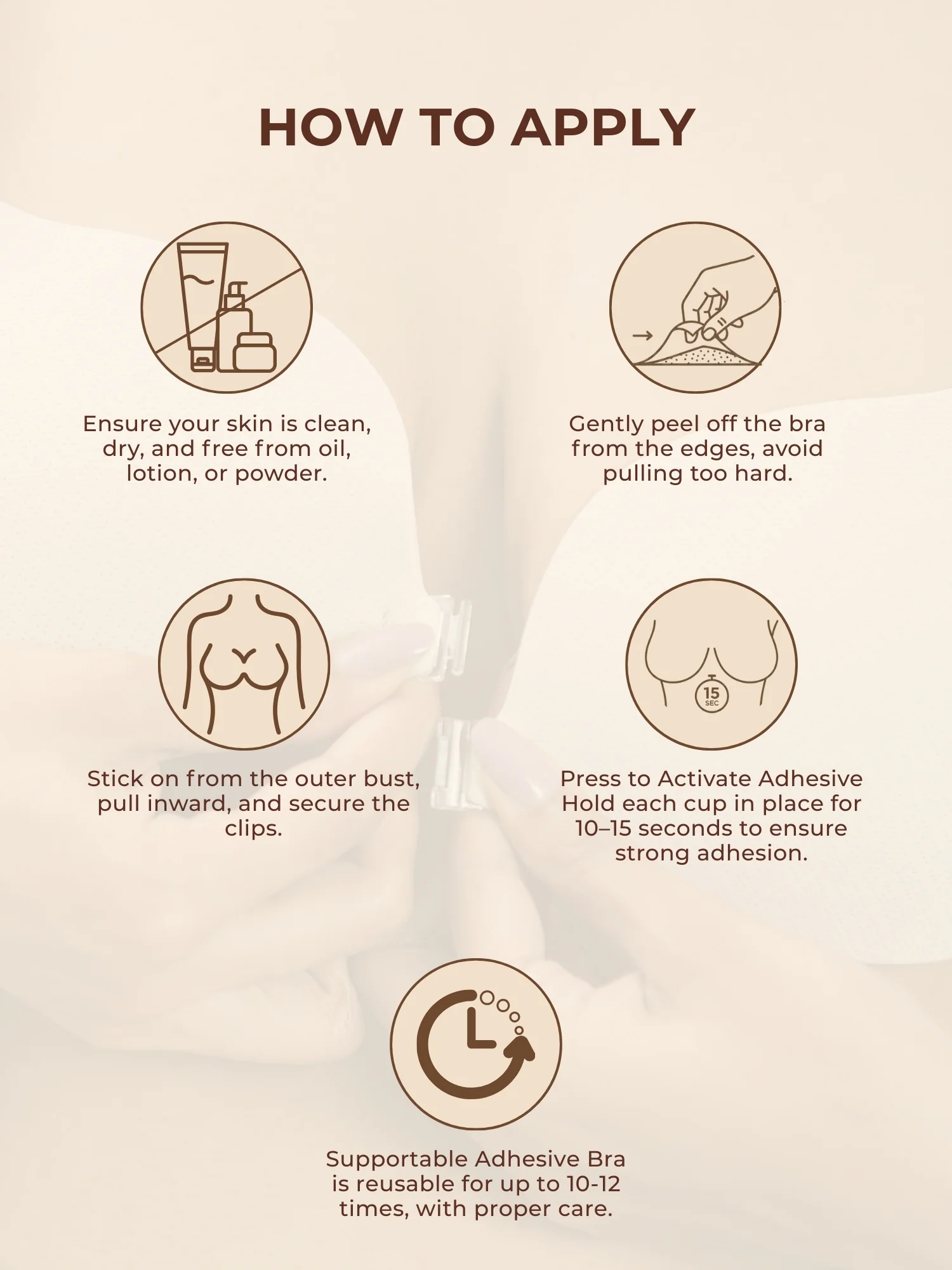 Adhesive Bra with Front Clip – Cotton, AirLock Glue, Extra Lift & Shape, Seamless Invisible Finish - Image 12